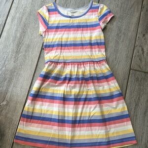 Carters Rainbow Stripe Dress Size 6/6X NWOT